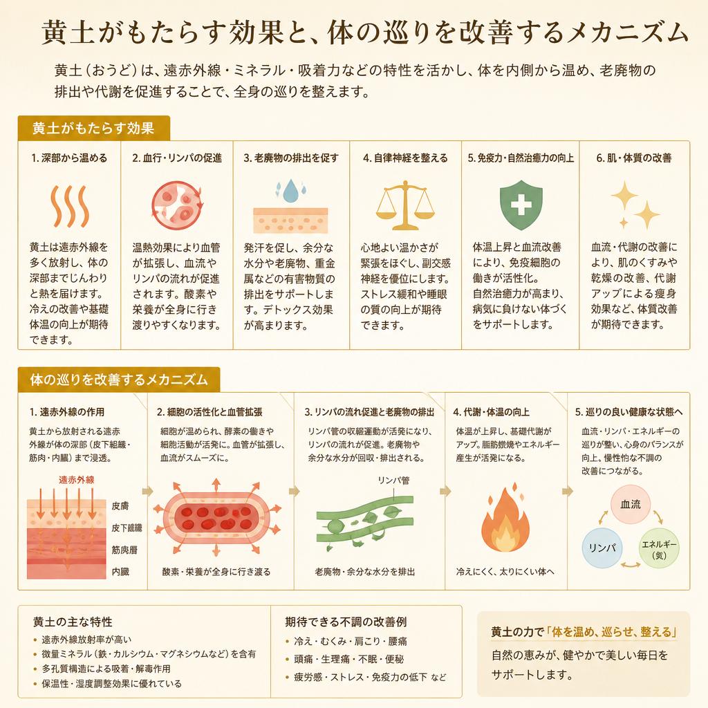黄土の力で巡りを整える