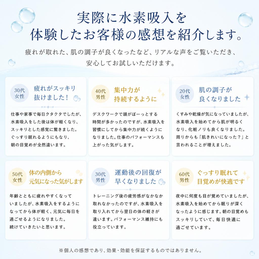 お客様の声 - 体験者のリアルな声