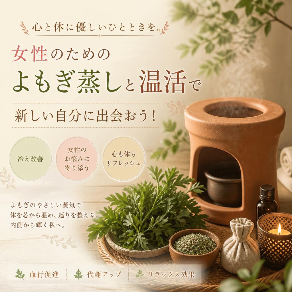 心と体に優しいひとときを。女性のためのよもぎ蒸しと温活で新しい自分に出会おう！