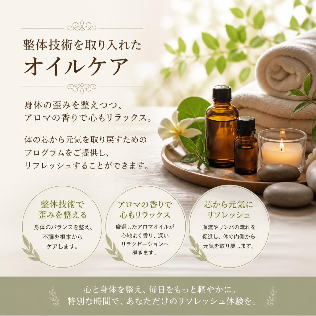 整体とオイルケアの融合