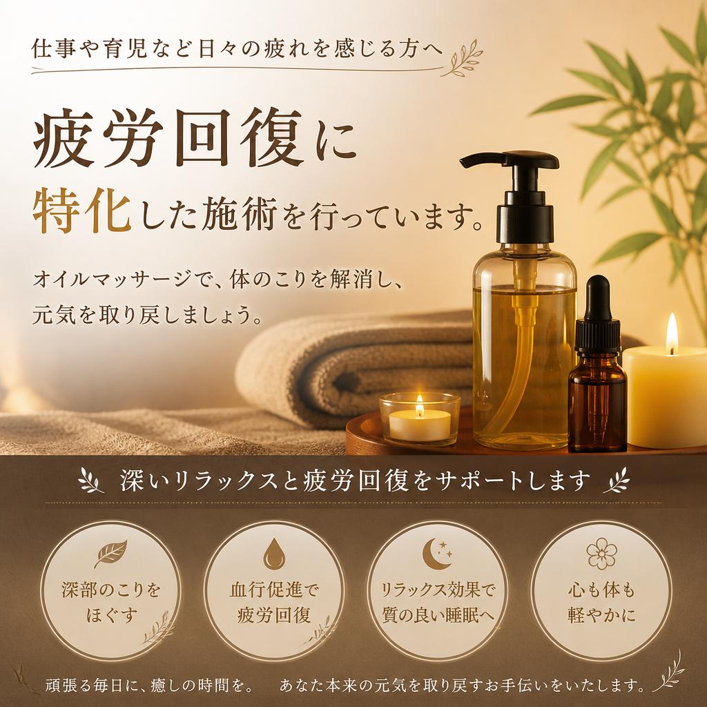 3. 疲労回復に特化した施術メニュー