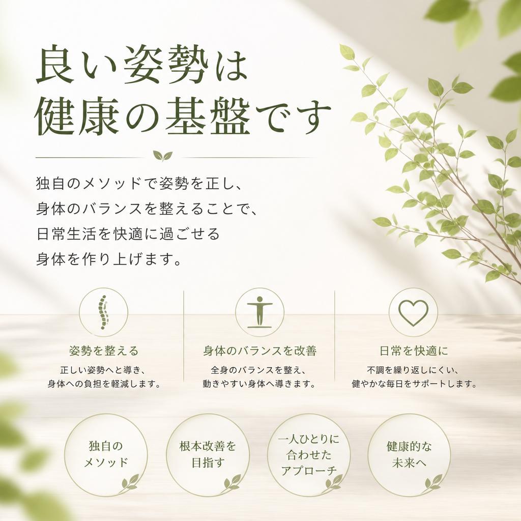 姿勢改善で健康的な身体づくり