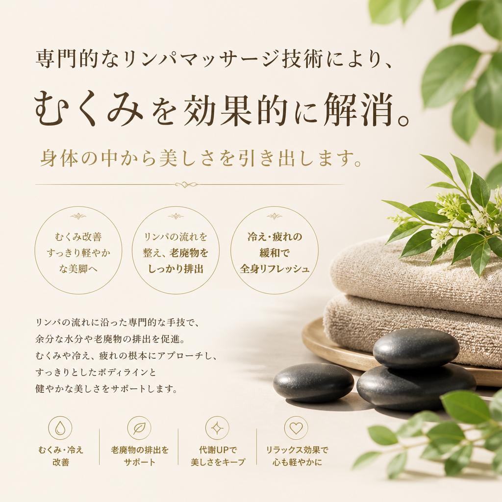 3. むくみ解消に特化したリンパマッサージ