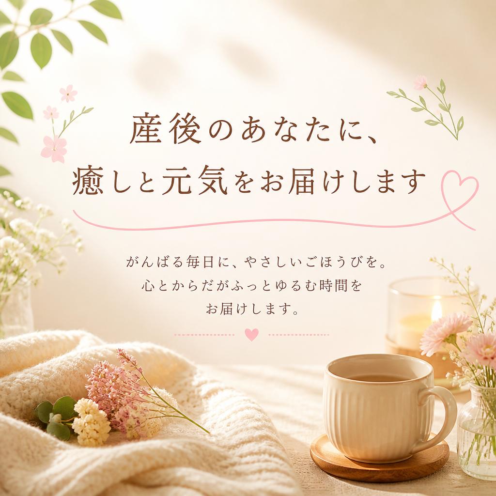 産後のあなたに、癒しと元気をお届けします