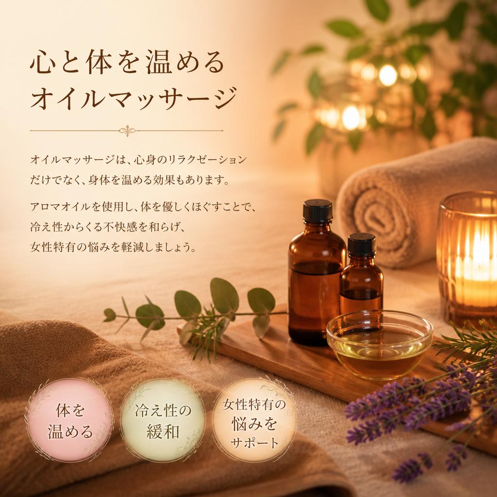 4. オイルマッサージでリラックス＆温め