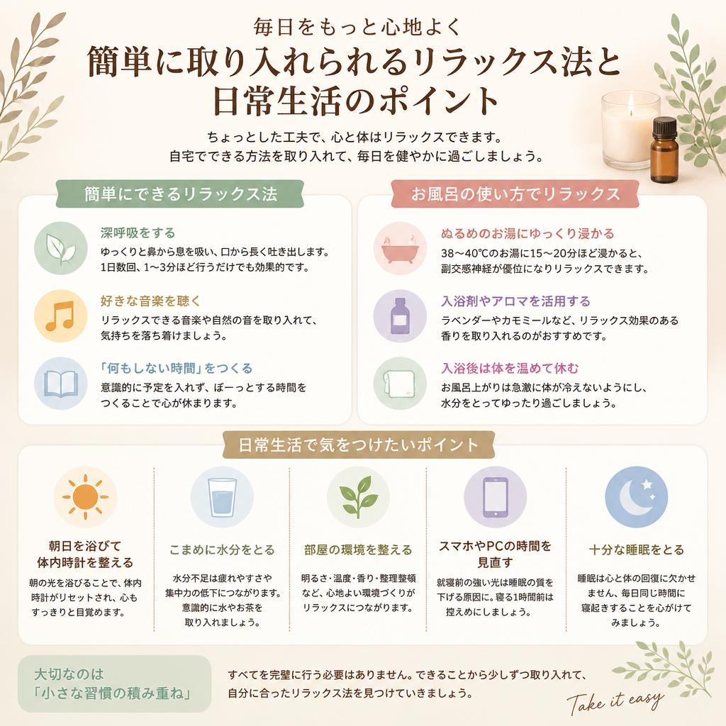 日常生活でできるリフレッシュ法