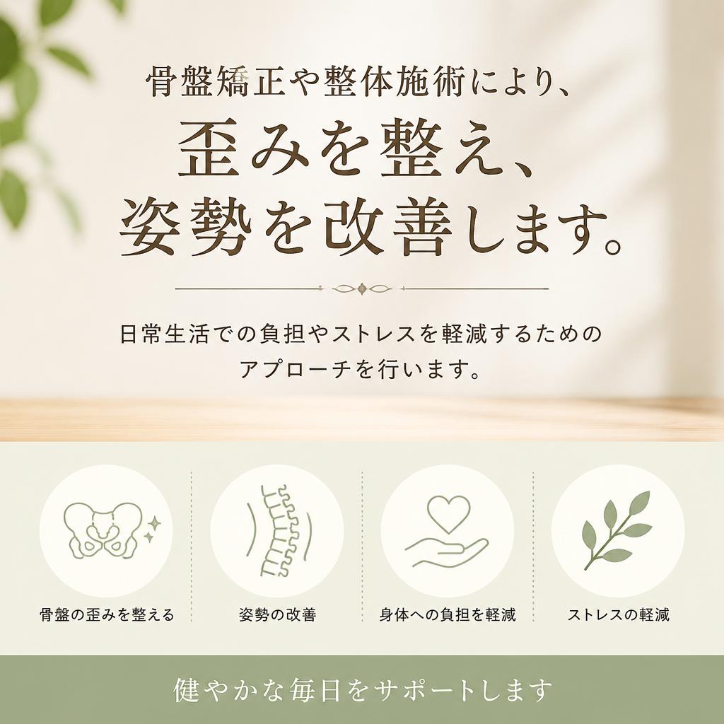 2. 骨盤矯正と整体施術