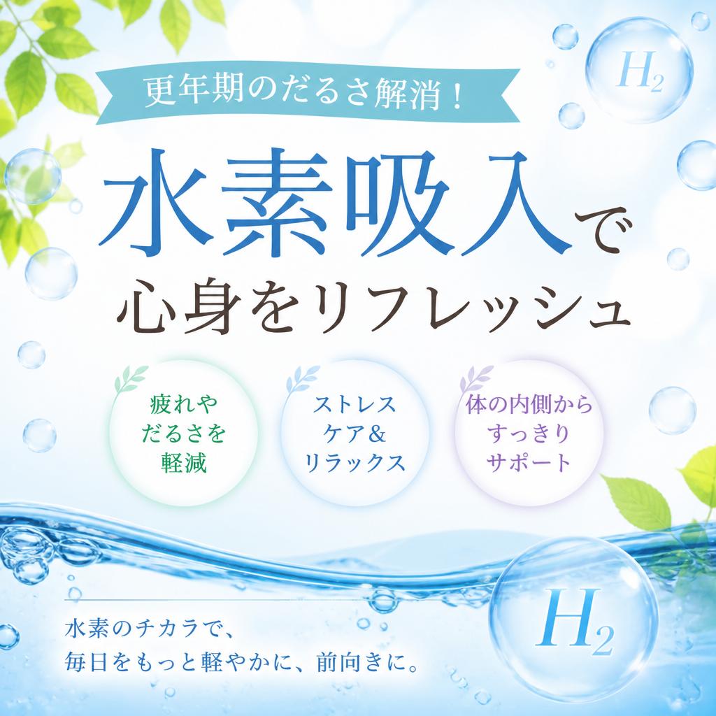 更年期のだるさ解消！水素吸入で心身をリフレッシュ