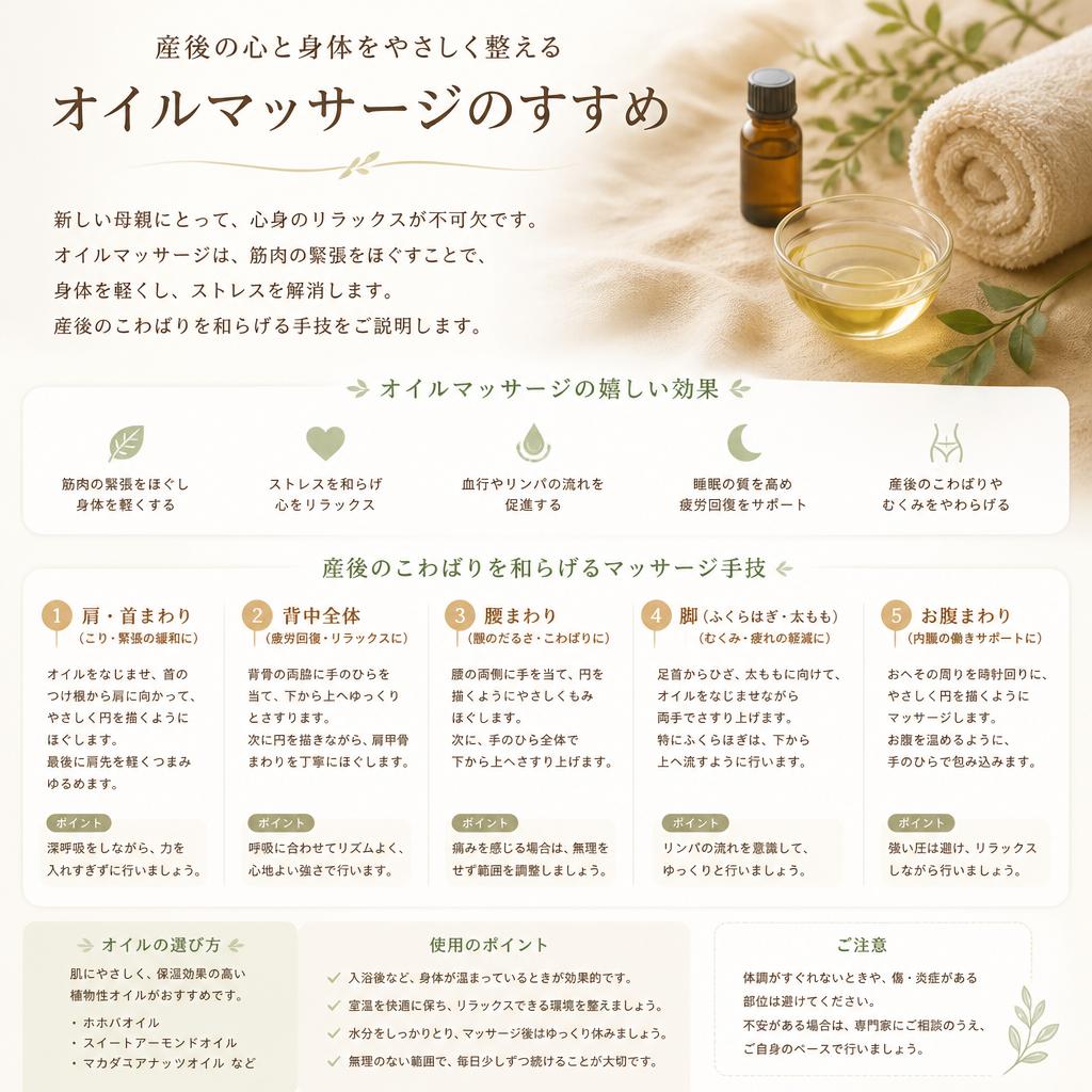 オイルマッサージでリラックス