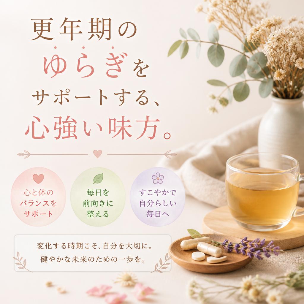 更年期のゆらぎをサポートする、心強い味方。