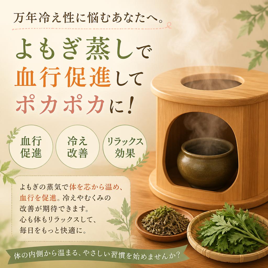 万年冷え性に悩むあなたへ。よもぎ蒸しで血行促進してポカポカに！