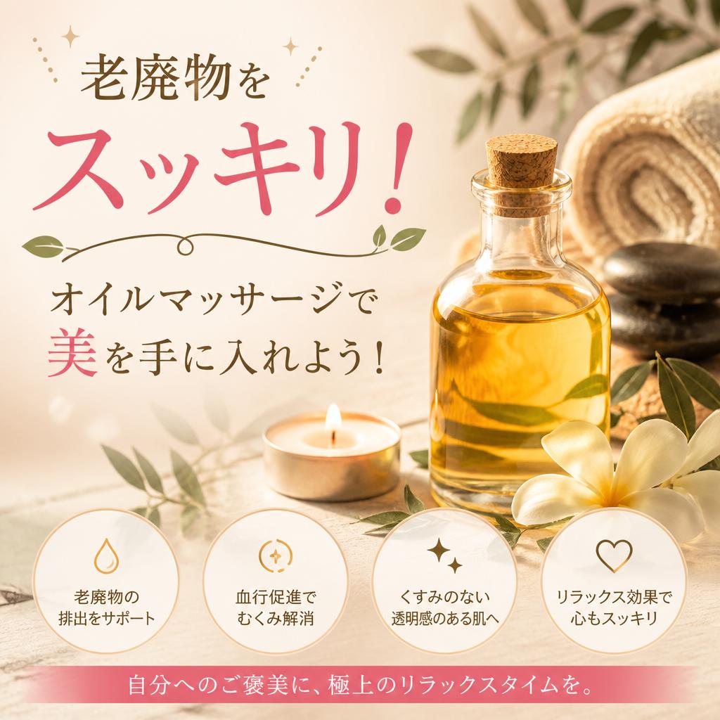 老廃物をスッキリ！オイルマッサージで美を手に入れよう！