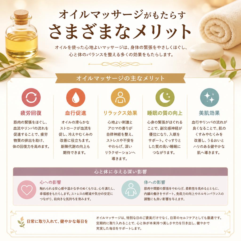 2. オイルマッサージの効果とは？